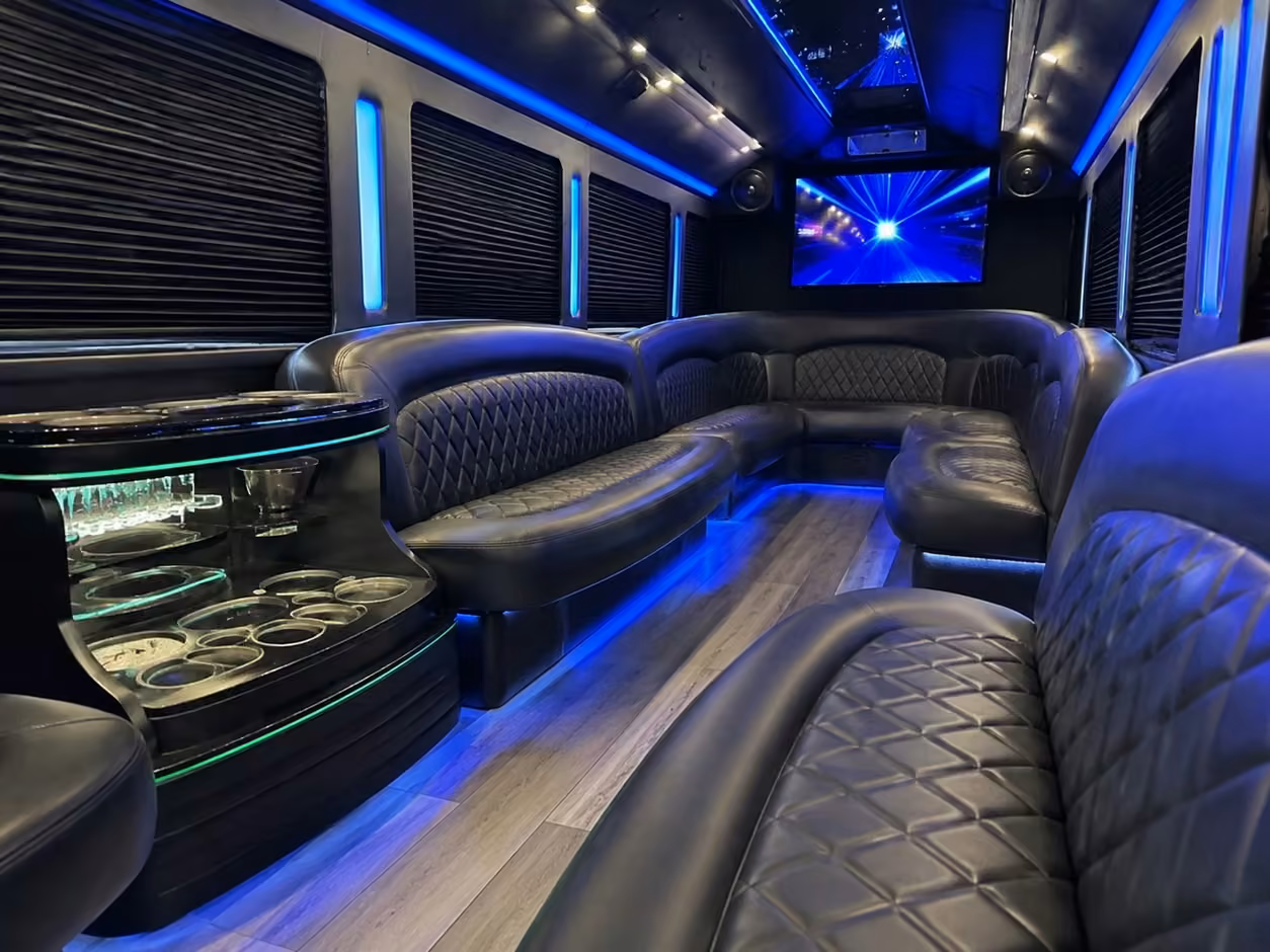 25 passenger party bus interior