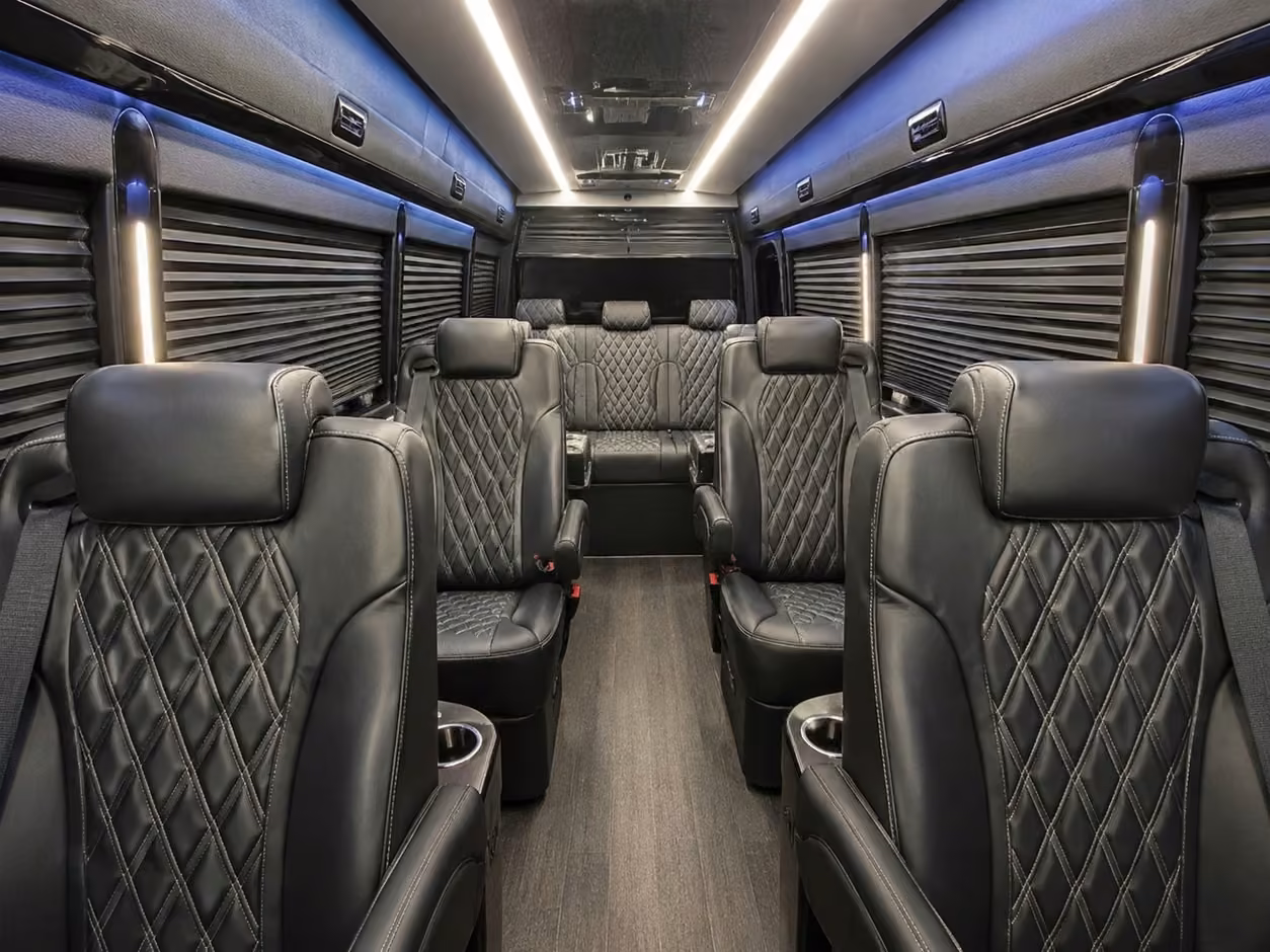 sprinter van rental with driver interior